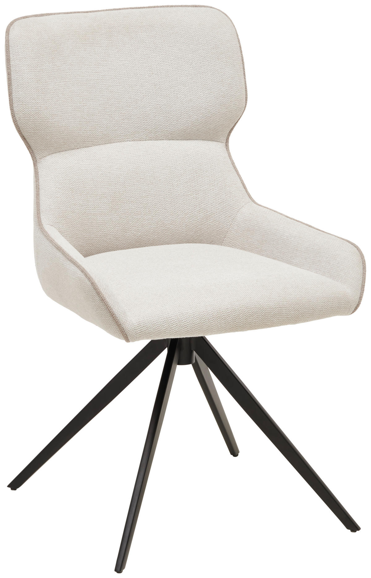 STUHL Eisen Webstoff  - Beige/Schwarz, Modern, Textil/Metall (54/89/62,5cm) - Livetastic