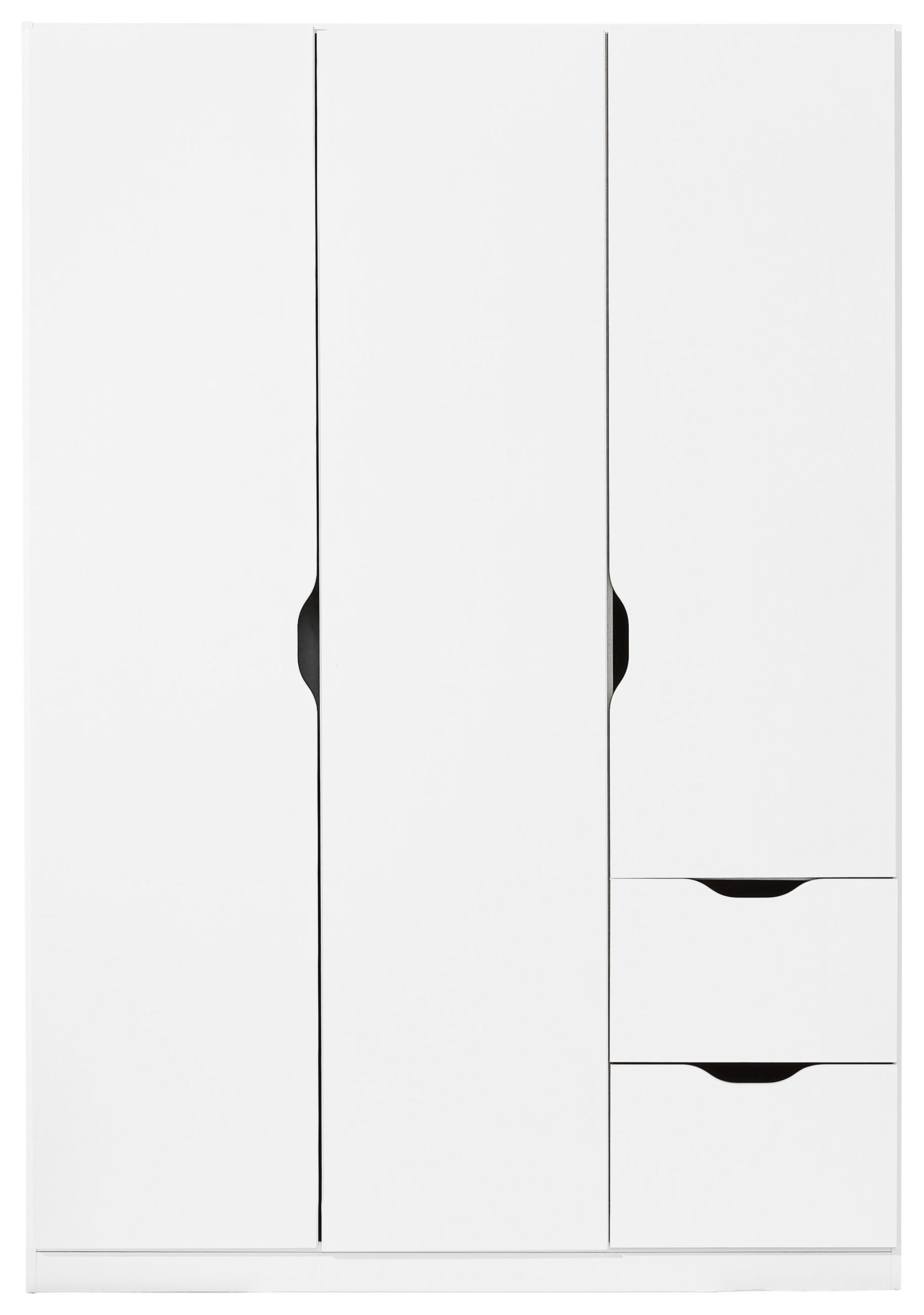 Kleiderschrank 3-türig in Weiß mit 2 Schubladen