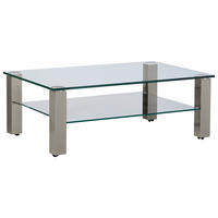 COUCHTISCH Metall, Glas 110/70/42,5 cm  - Grau, Design, Glas/Kunststoff (110/70/42,5cm)