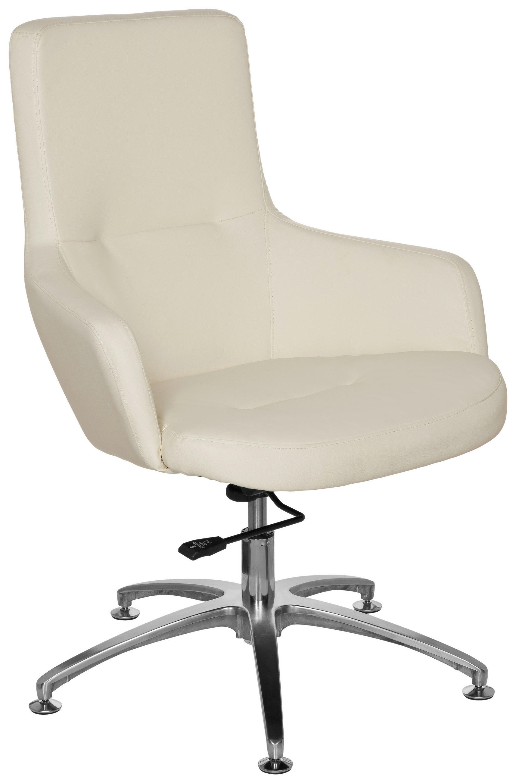 BESUCHERSTUHL Creme  - Chromfarben/Creme, MODERN, Textil/Metall (60/108/48cm) - MID.YOU