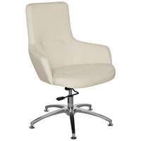 BESÖKSSTOL  i läderimitation cremefärgad  - kromfärg/cremefärgad, Modern, metall/textil (60/108/48cm) - MID.YOU