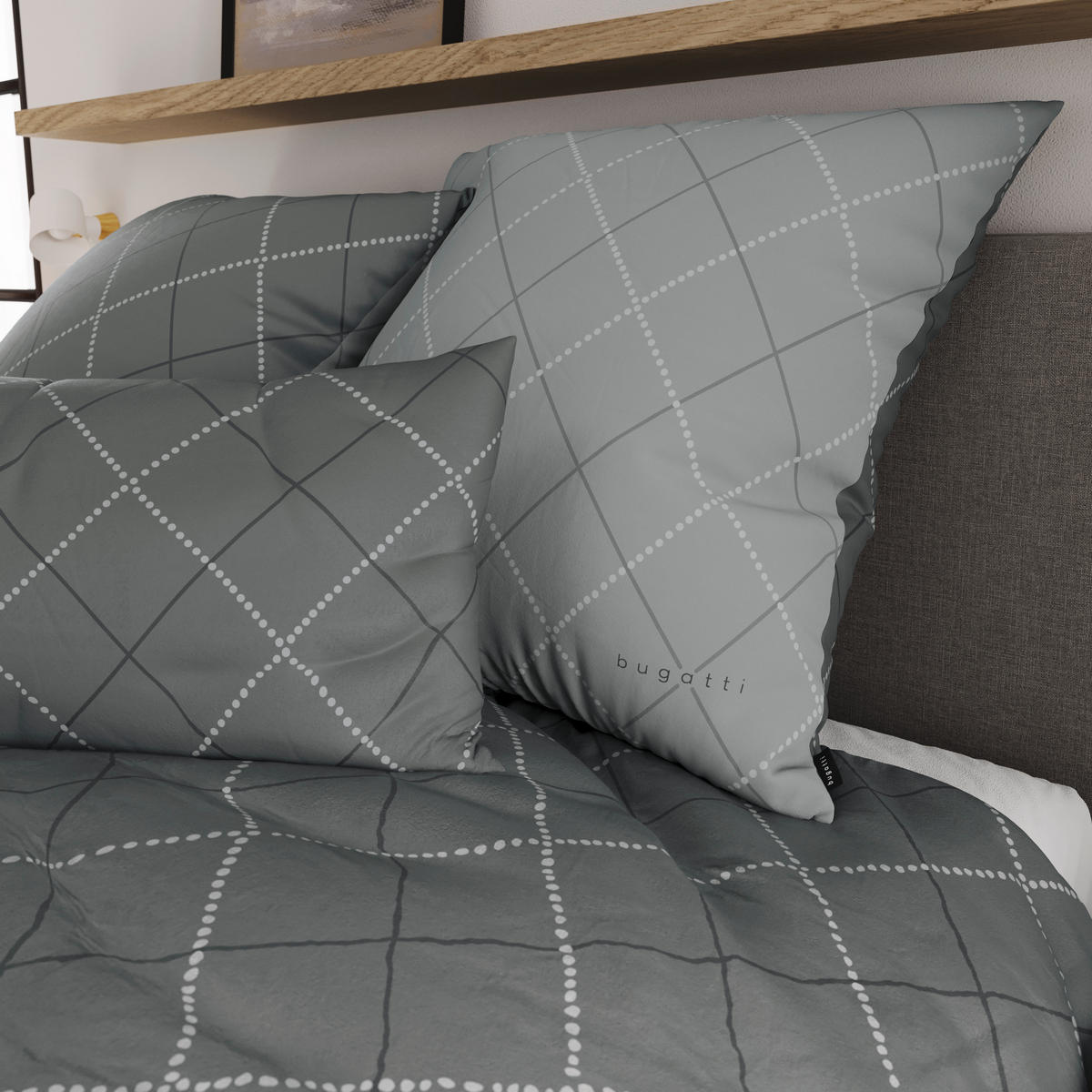 BETTWÄSCHE 2-teilig Flanell, Makosatin 140/200 cm  - Grau, Basics, Textil (140/200cm) - Bugatti