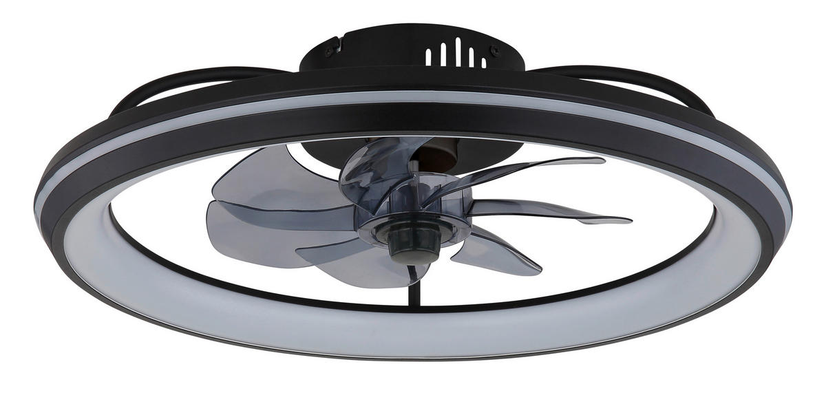 DECKENVENTILATOR  50/14 cm    - Opal/Schwarz, Design, Kunststoff/Metall (50/14cm) - Globo