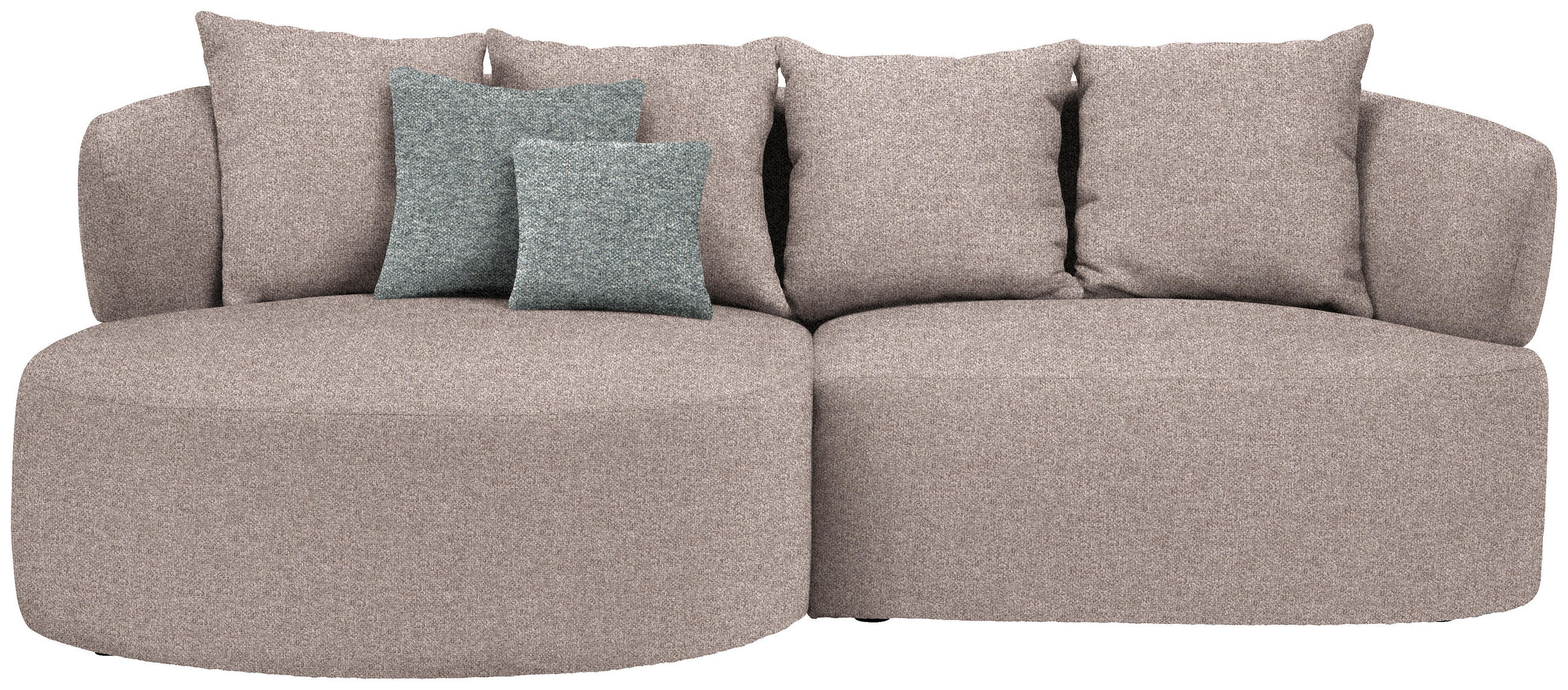 ECKSOFA in Flachgewebe Hellbraun  166/235 cm  - Hellbraun/Schwarz, MODERN, Kunststoff/Textil (166/235cm) - Hom`in