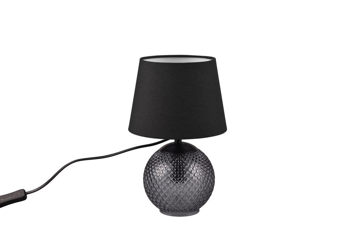 STOLNÁ LAMPA, E14, 18/29 cm  - čierna, Basics, kov/textil (18/29cm) - Novel