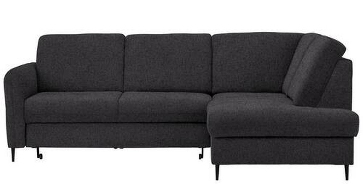 ECKSOFA in Chenille Dunkelbraun  - Dunkelbraun/Schwarz, Modern, Holz/Textil (241/184cm) - Carryhome
