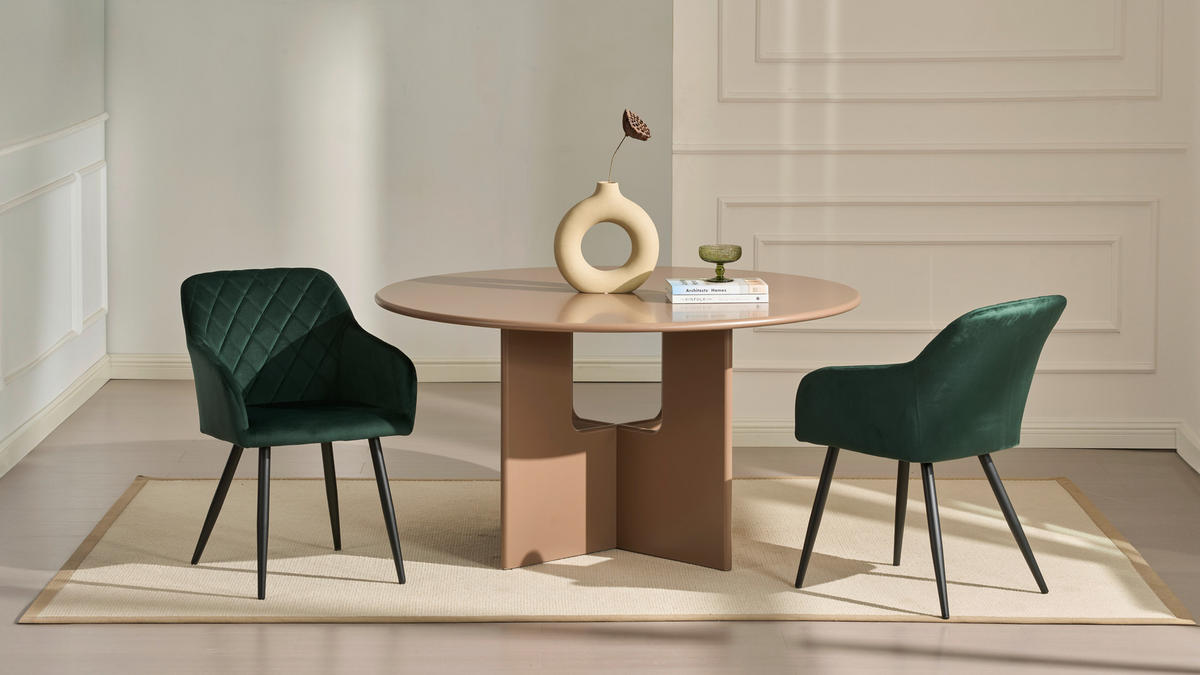 ESSTISCH 140/140/75 cm Nachbildung  Holzwerkstoff rund Braun  - Braun, MODERN, Holzwerkstoff (140/140/75cm) - Livetastic