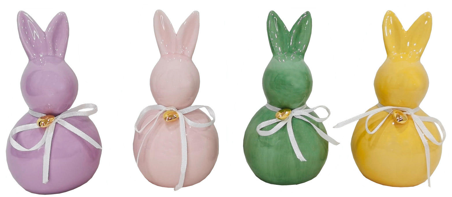 DEKOHASE - Pink/Gelb, LIFESTYLE, Keramik/Textil (7,5/15cm)