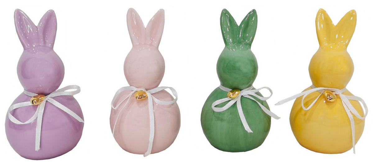 DEKOHASE - Pink/Gelb, LIFESTYLE, Keramik/Textil (7,5/15cm)