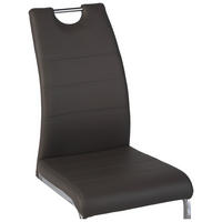 SCHWINGSTUHL  in Stahl Lederlook  - Taupe/Chromfarben, Design, Textil/Metall (42/99/56cm) - P & B