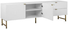 LOWBOARD Weiß  - Goldfarben/Weiß, Design, Holzwerkstoff/Kunststoff (179/61/41cm) - MID.YOU