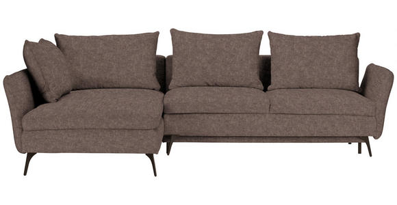 ECKSOFA in Webstoff Braun  - Schwarz/Braun, Design, Textil/Metall (182/280cm) - Carryhome