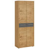 GARDEROBENSCHRANK  in 73/193/37 cm  - Eichefarben/Silberfarben, Design, Holz/Holzwerkstoff (73/193/37cm)