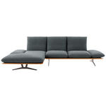 ECKSOFA  in Flachgewebe Blaugrau  159/314 cm  - Blaugrau/Schwarz, Design, Holz/Textil (159/314cm) - Dieter Knoll