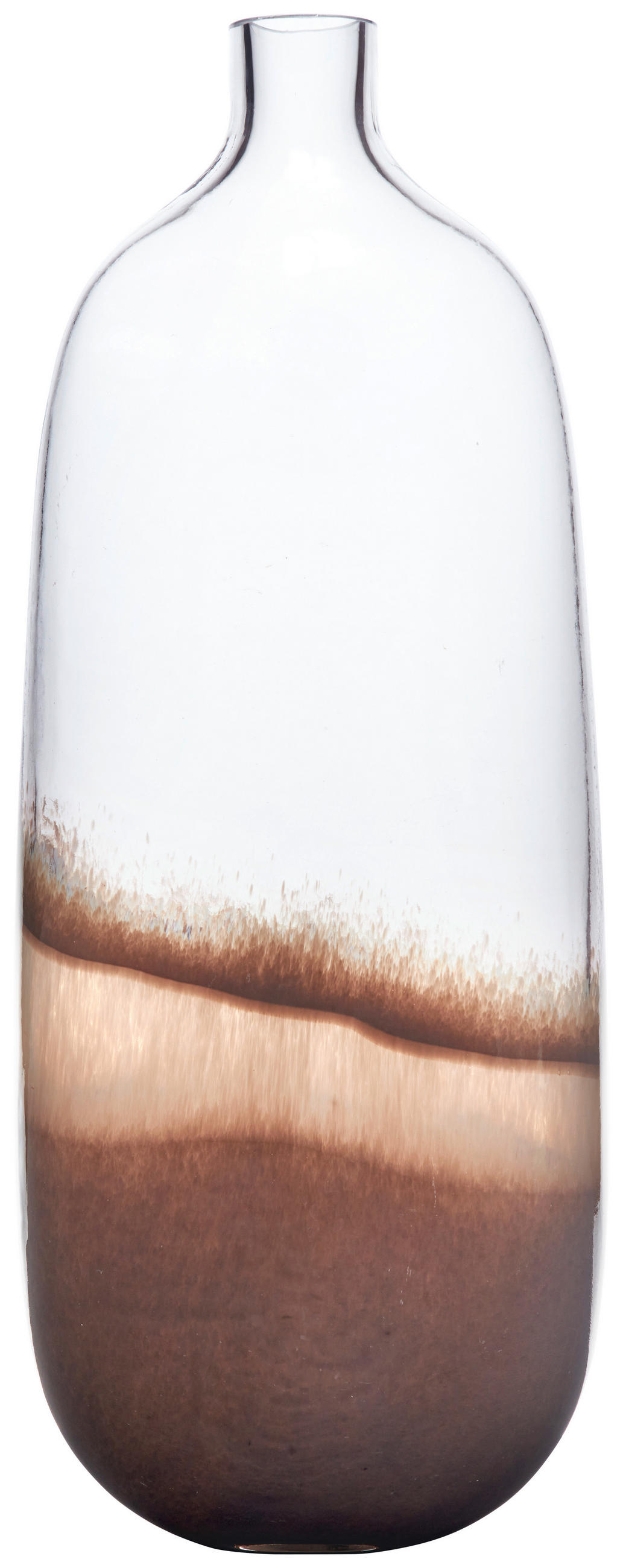 VÁZA, sklo, 50 cm - priehľadné/hnedá, Basics, sklo (50cm) - Leonardo