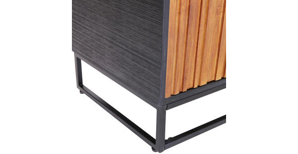 SIDEBOARD Mangoholz furniert, massiv Braun, Naturfarben, Schwarz Rückwand, Oberplatte, Einlegeböden, Füße  - Schwarz/Braun, LIFESTYLE, Holz/Holzwerkstoff (170/75/40cm) - Landscape