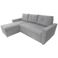 ECKSOFA in Cord Hellgrau  155/231 cm  - Hellgrau/Schwarz, Design, Kunststoff/Textil (155/231cm) - MID.YOU