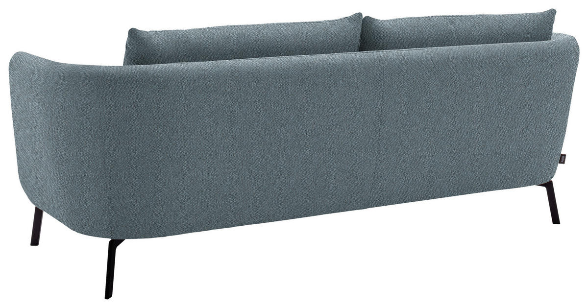 3-SITZER-SOFA  in Flachgewebe Blau  - Blau/Schwarz, Design, Textil/Metall (210/71/91cm) - Schöner Wohnen