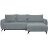 ECKSOFA inkl. Funktionen Grau Struktur, Plüsch  - Schwarz/Grau, Design, Textil/Metall (287/197cm) - Stylife