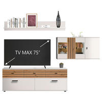 Ansamblu Mobilier Camera De Z, 3 piese, alb, stejar Artisan, 253/175/38 cm - alb/stejar Artisan, Design, plastic/sticlă (253/175/38cm) - Livetastic