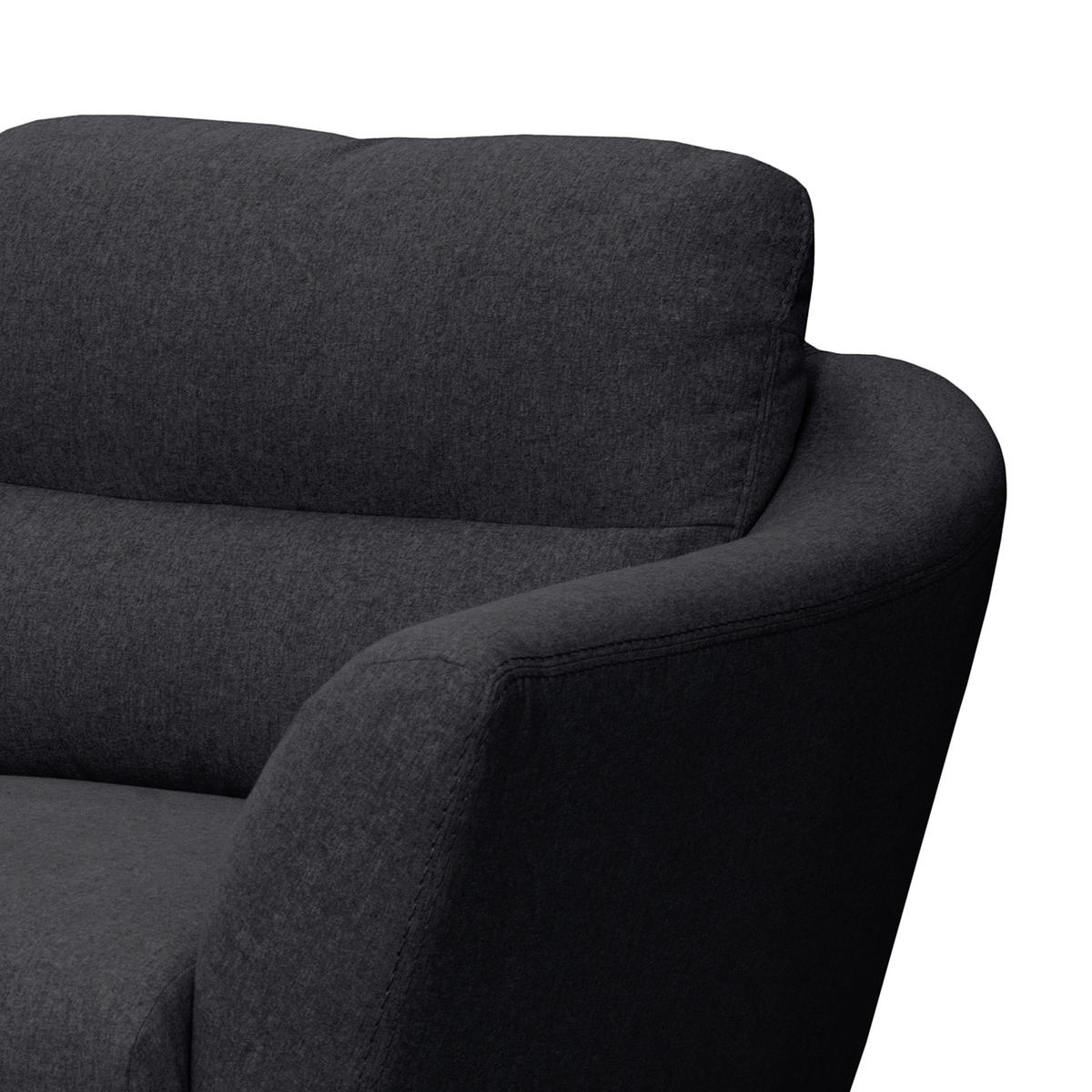 2-SITZER-SOFA TROMSO Webstoff Anthrazit  - Anthrazit/Buchefarben, Design, Holz/Textil (158/87/88cm) - Livetastic