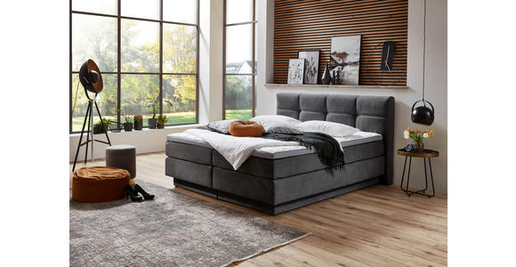 BOXSPRINGBETT 160/200 cm in Grau - Schwarz/Grau, KONVENTIONELL, Kunststoff/Textil (160/200cm) - Carryhome