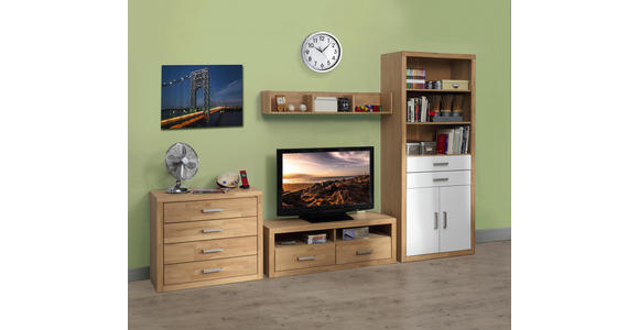 TV-ELEMENT Eiche massiv Eichefarben - Eichefarben, KONVENTIONELL, Holz (130/45/42cm) - Linea Natura