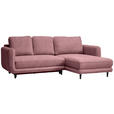 ECKSOFA in Struktur Altrosa  - Schwarz/Altrosa, KONVENTIONELL, Holz/Textil (247/170cm) - Carryhome