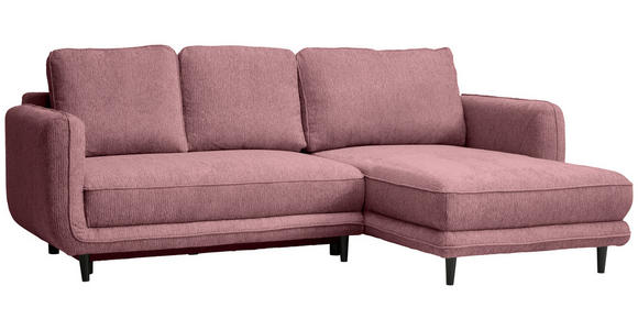 ECKSOFA in Struktur Altrosa  - Schwarz/Altrosa, KONVENTIONELL, Holz/Textil (247/170cm) - Carryhome