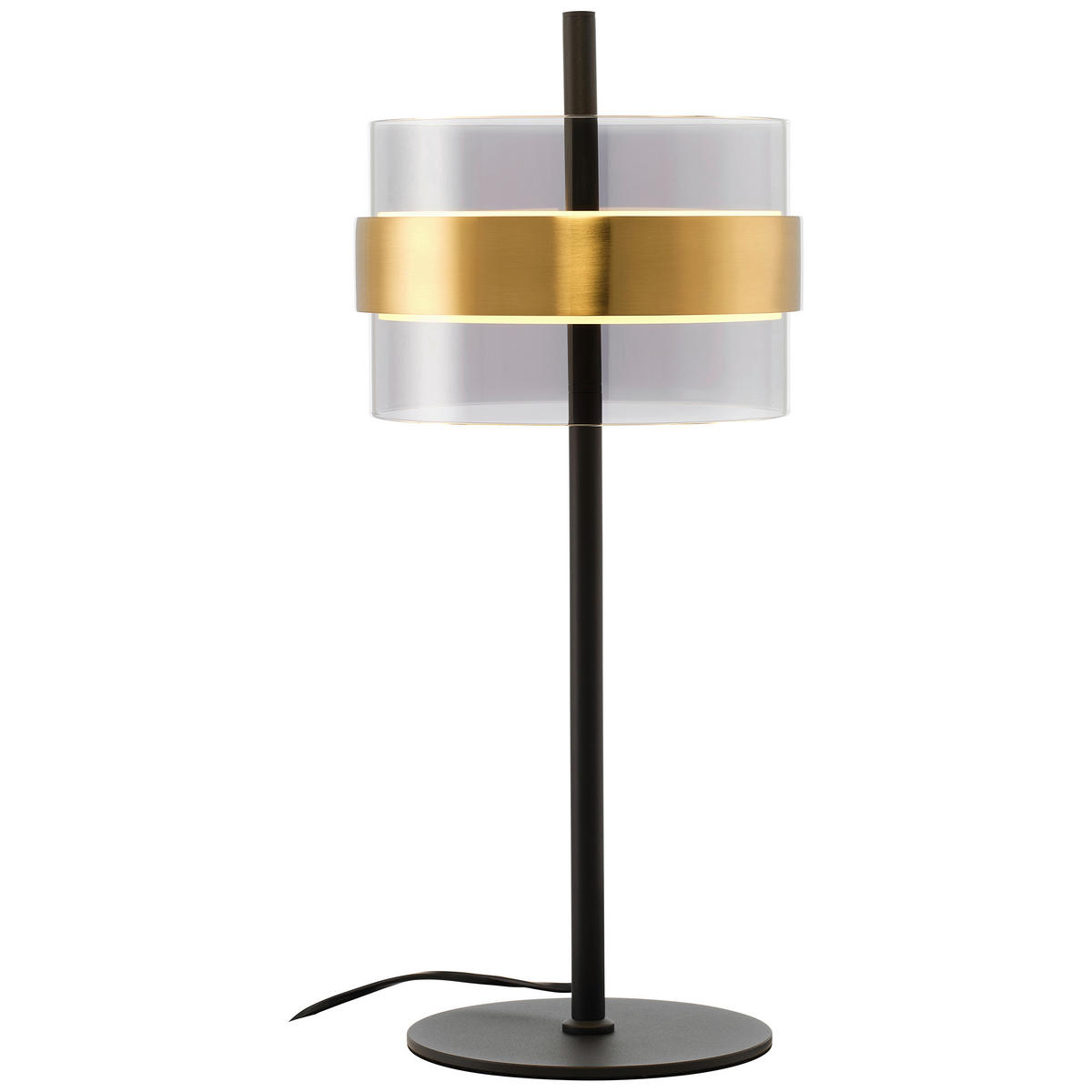 LED-TISCHLEUCHTE 21,5/49 cm   - Messingfarben/Hellgrau, Design, Glas/Metall (21,5/49cm)