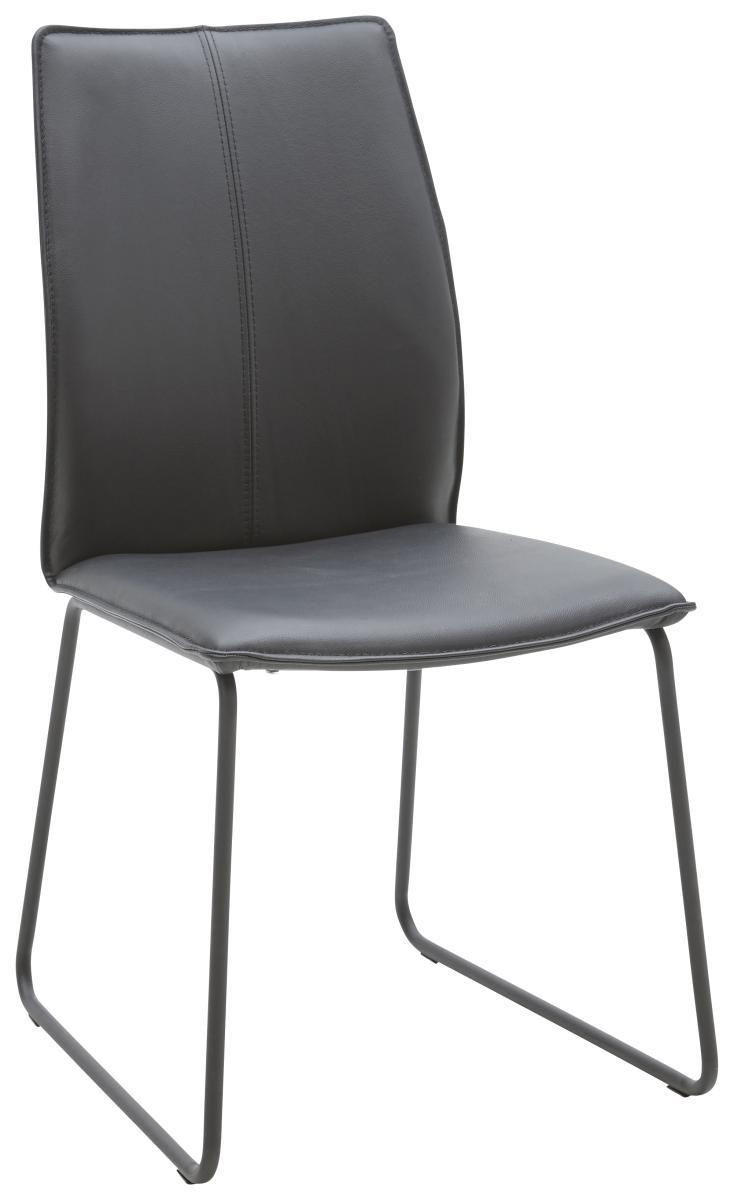 STUHL Echtleder  - Design, Leder/Metall (46/93/57cm) - Dieter Knoll