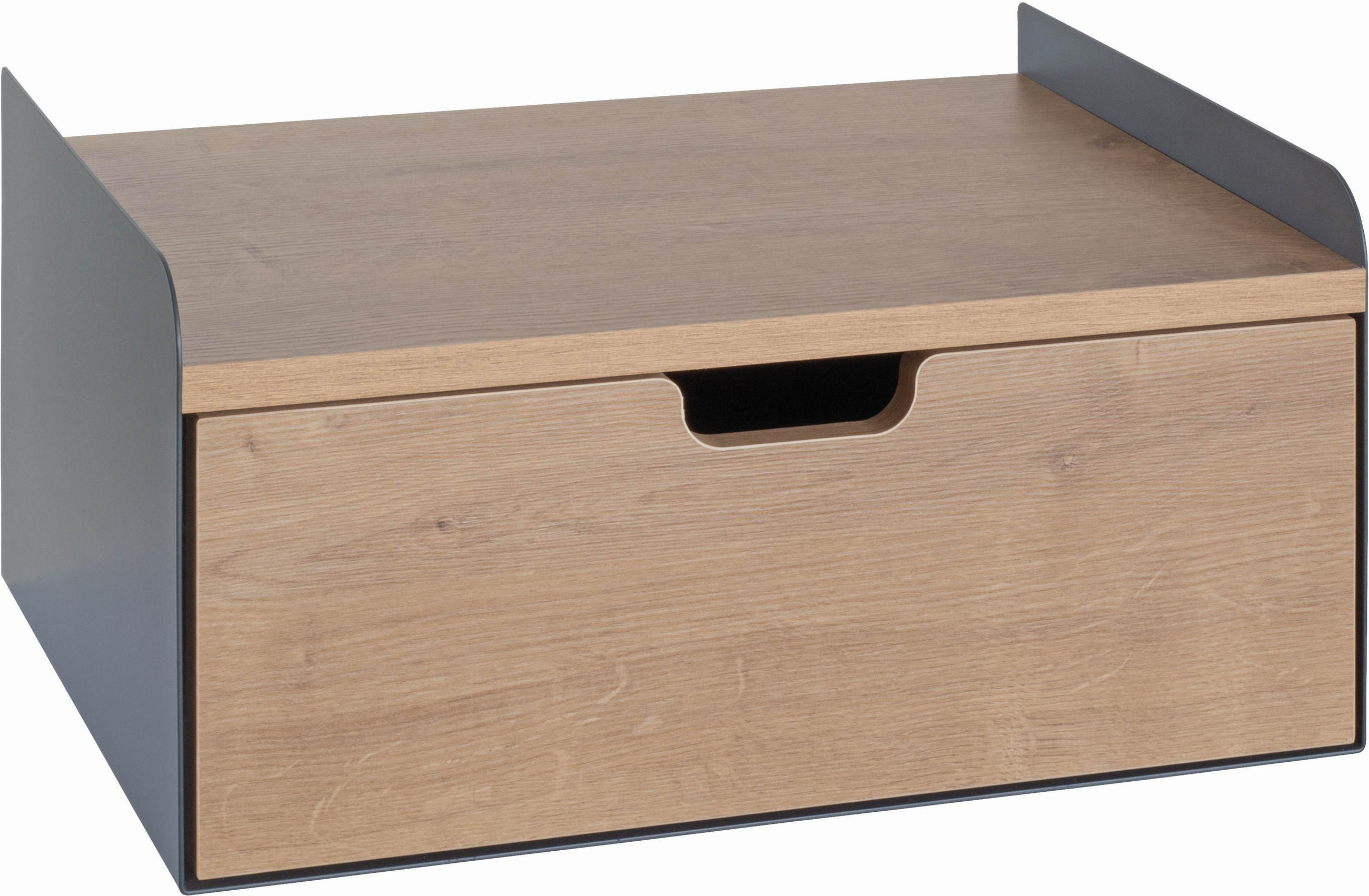 NACHTSCHRANK 40/20/30 cm  - Eichefarben/Anthrazit, MODERN, Holzwerkstoff/Metall (40/20/30cm)