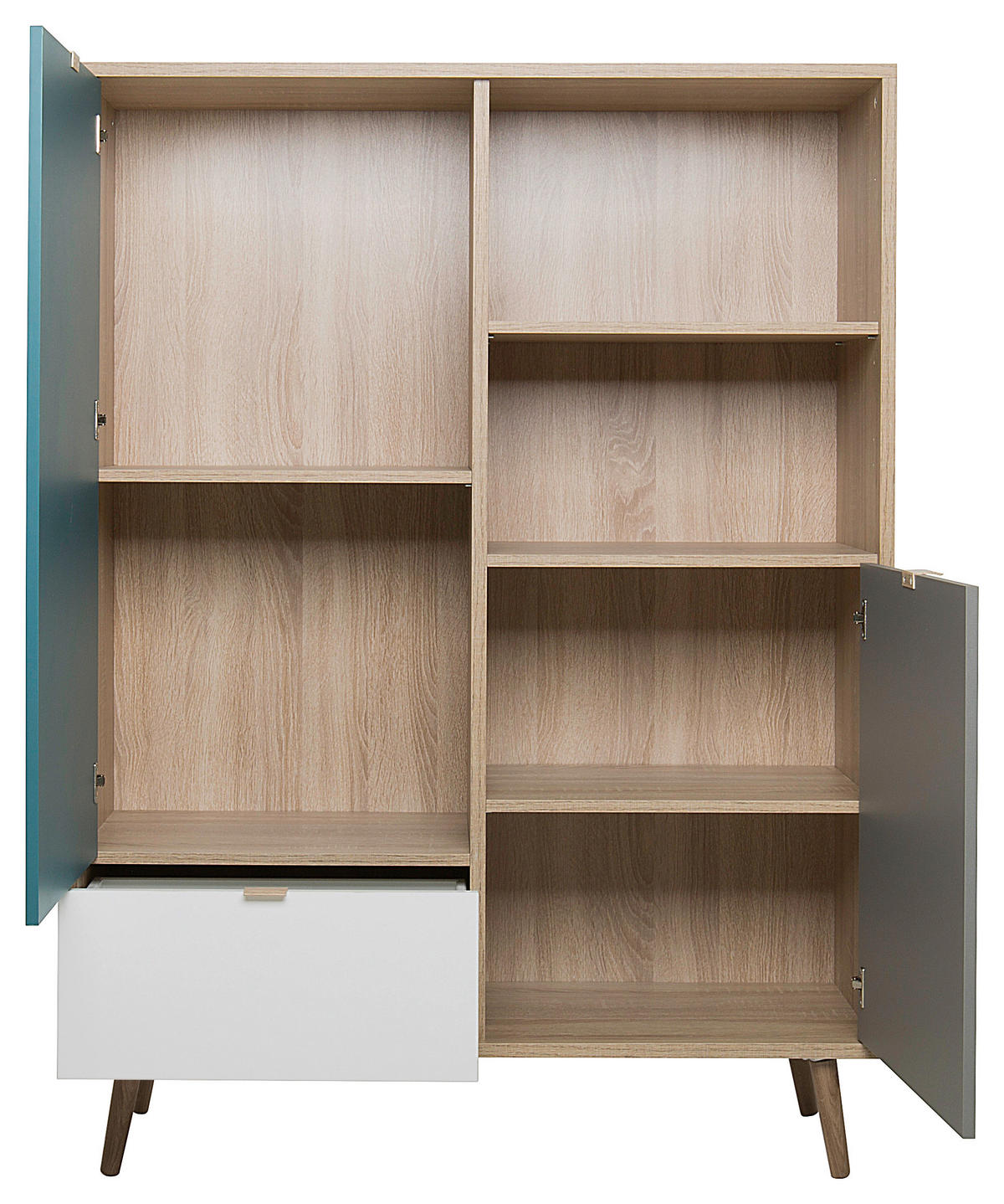 HIGHBOARD  in 103/139/40 cm  - Eichefarben/Petrol, Trend, Holzwerkstoff (103/139/40cm) - MID.YOU