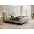 BOXSPRINGBETT 180/200 cm  in Grau, Hellgrau  - Hellgrau/Schwarz, Design, Leder/Textil (180/200cm) - Esposa