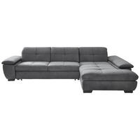 ECKSOFA, velur siva  - črna/siva, Design, tekstil (297/204cm) - Xora