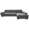 ECKSOFA Grau Velours  - Schwarz/Grau, Design, Textil (297/204cm) - Xora