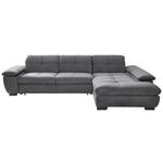 ECKSOFA Grau Velours  - Schwarz/Grau, Design, Textil (297/204cm) - Xora