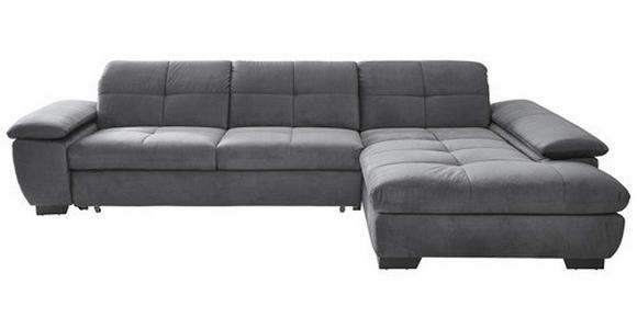 ECKSOFA Grau Velours  - Schwarz/Grau, Design, Textil (297/204cm) - Xora