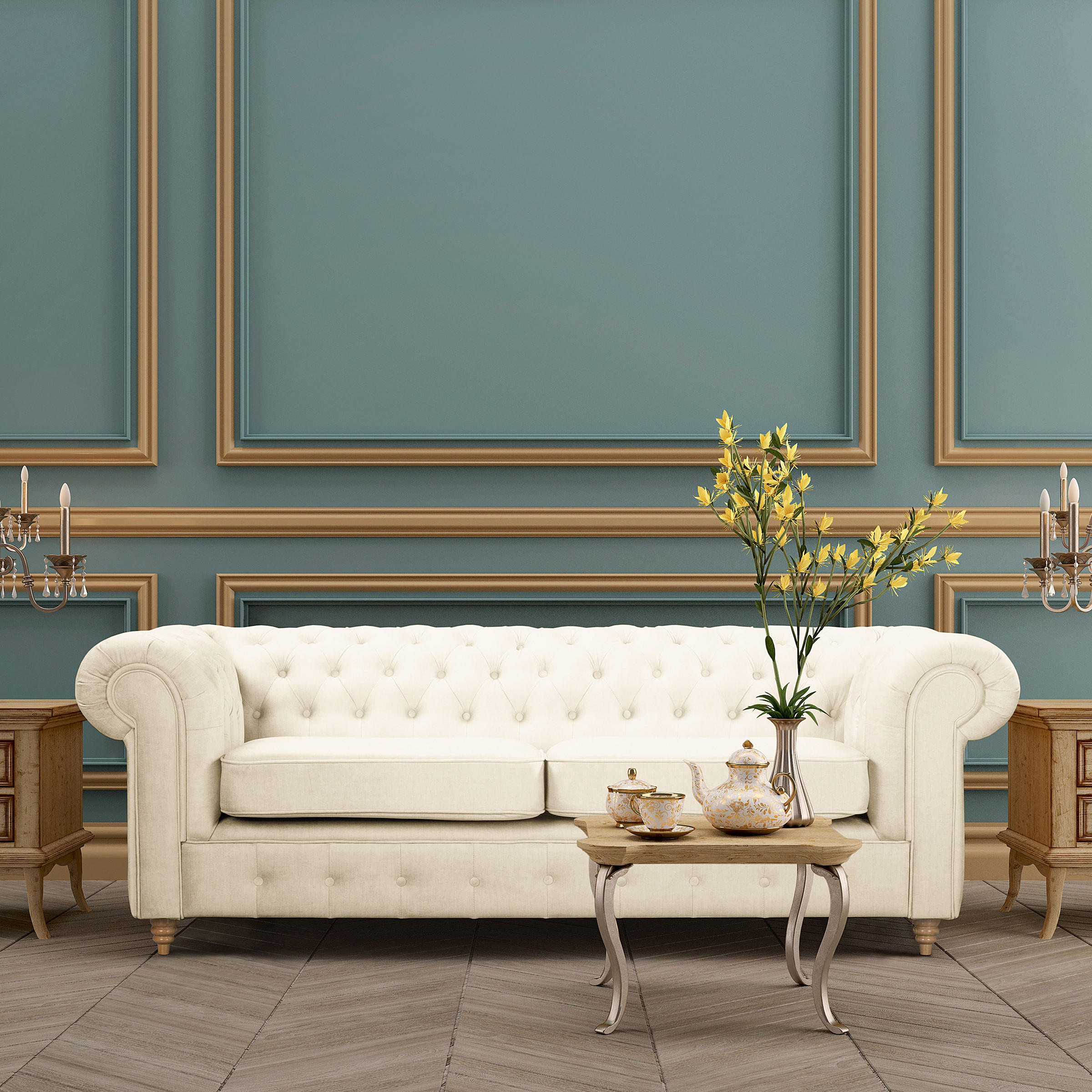 SCHLAFSOFA Laura in Mikrofaser Creme  - Creme/Braun, Design, Holz/Textil (218/74/91cm) - P & B