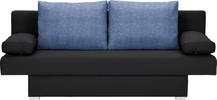 SCHLAFSOFA in Webstoff Blau, Schwarz  - Blau/Alufarben, Design, Kunststoff/Textil (190/74-86/80cm) - Carryhome