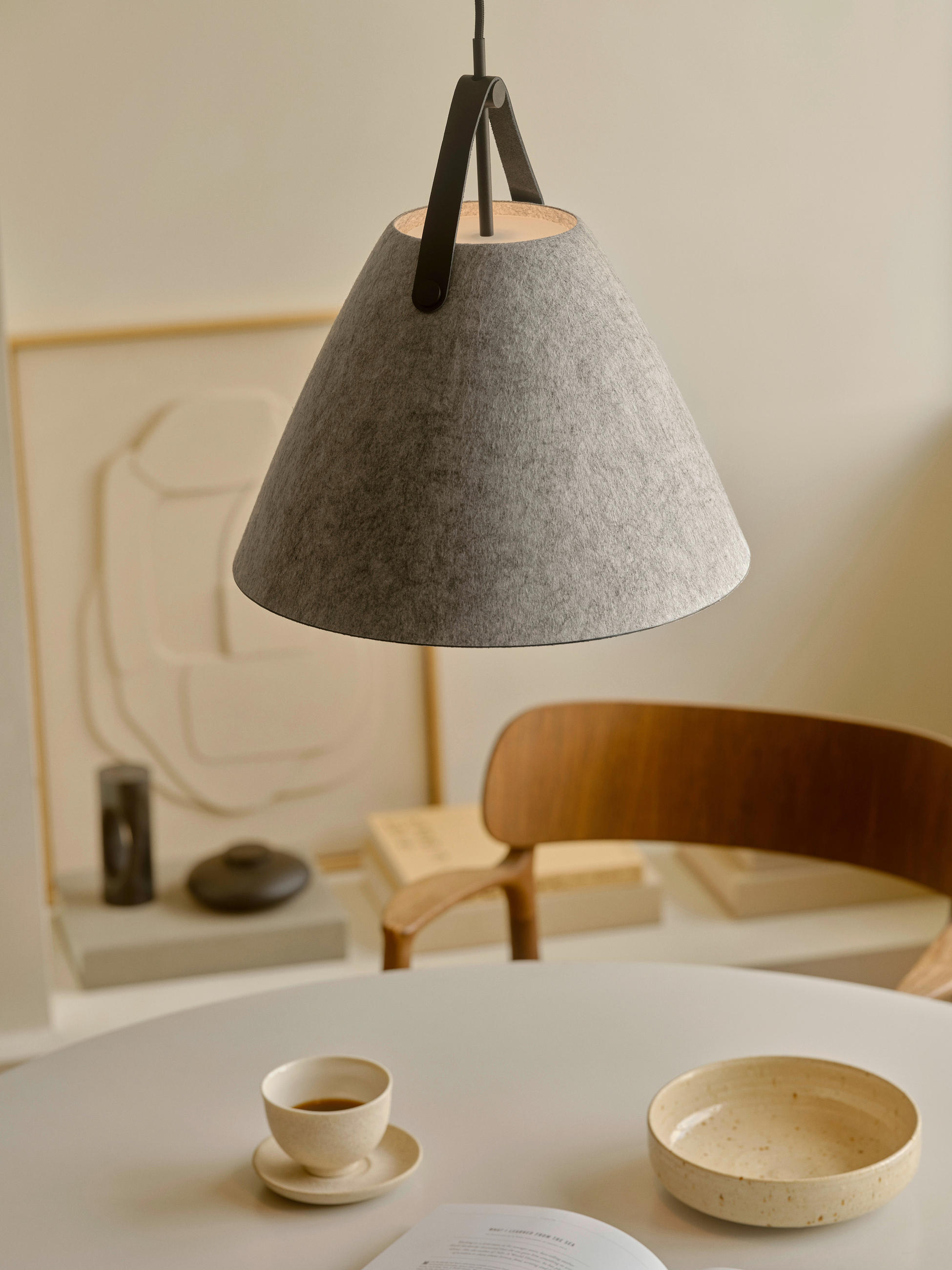 HÄNGELEUCHTE 36/37 cm  - Hellgrau, KONVENTIONELL, Fell (36/37cm) - Nordlux