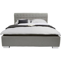 KÁRPITOZOTT ÁGY  világosszürke  - világosszürke/krómszínű, Basics, műanyag/faalapú anyag (192/110/220cm) - Hom`in