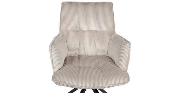 ARMLEHNSTUHL in Eisen Cord - Taupe/Schwarz, Design, Textil/Metall (59/89,5/63cm) - Novel