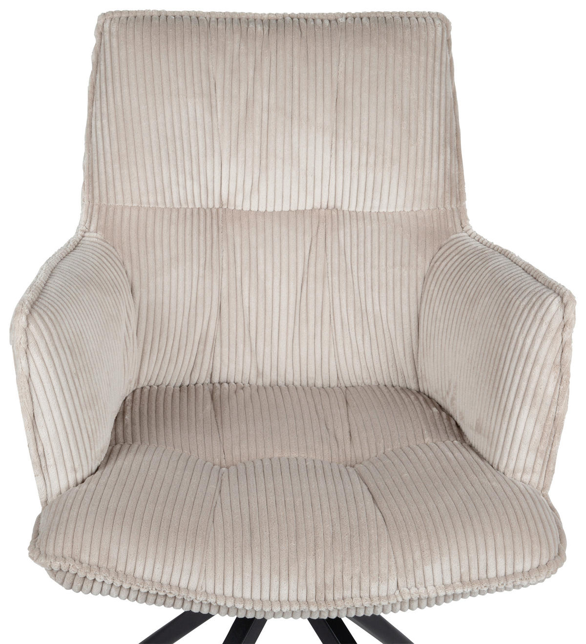 ARMLEHNSTUHL  in Eisen Cord  - Taupe/Schwarz, Design, Textil/Metall (59/89,5/63cm) - Novel