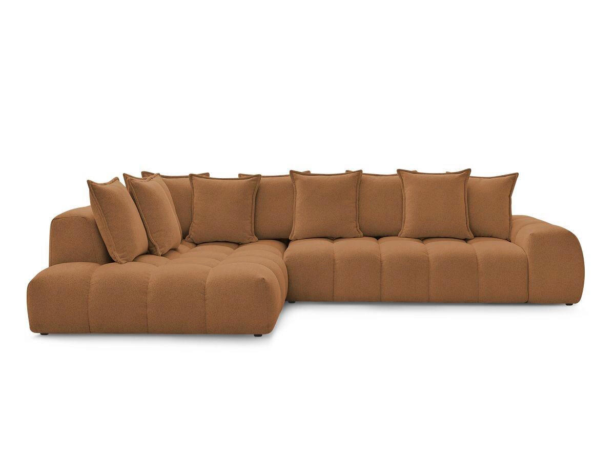 ECKSOFA Ottomane links  EVEREST Orange Flachgewebe  - Schwarz/Orange, MODERN, Kunststoff/Textil (210/352cm)