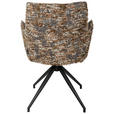 ARMLEHNSTUHL  in Eisen Jacquard, Mikrofaser  - Graubraun/Schwarz, Design, Textil/Metall (59/89,5/63cm) - Novel