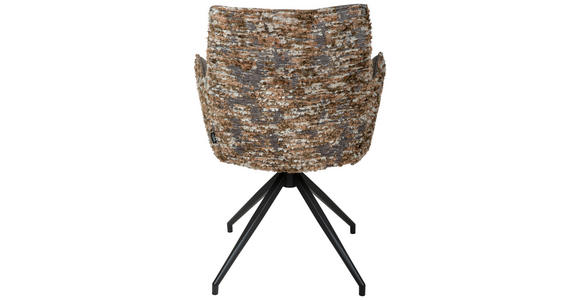 ARMLEHNSTUHL in Eisen Jacquard, Mikrofaser - Graubraun/Schwarz, Design, Textil/Metall (59/89,5/63cm) - Novel