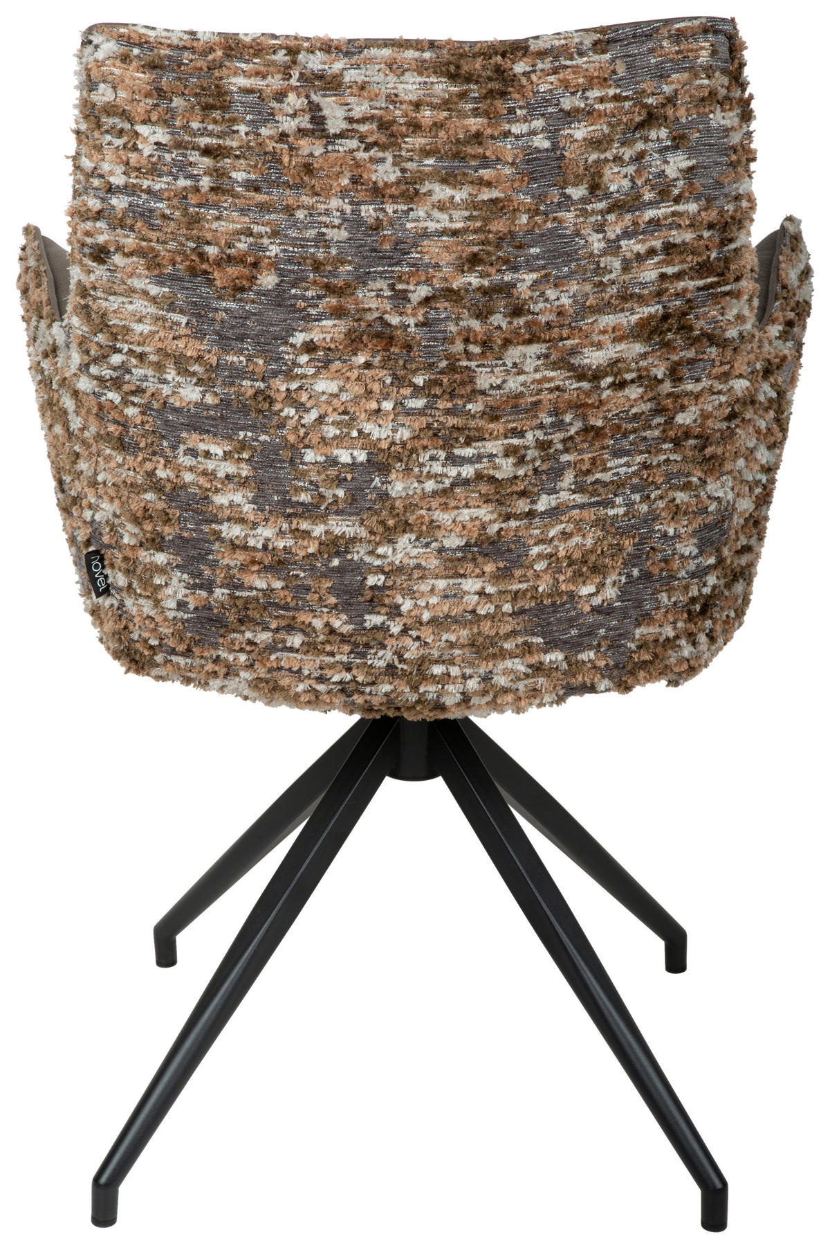 ARMLEHNSTUHL  in Eisen Jacquard, Mikrofaser  - Graubraun/Schwarz, Design, Textil/Metall (59/89,5/63cm) - Novel