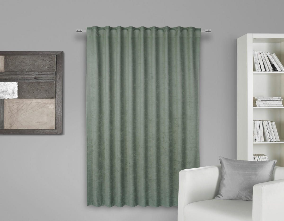 KONČANA ZAVESA  neprosojno   140/175 cm  - žajbljevo zelena, Konvencionalno, tekstil (140/175cm) - Esposa