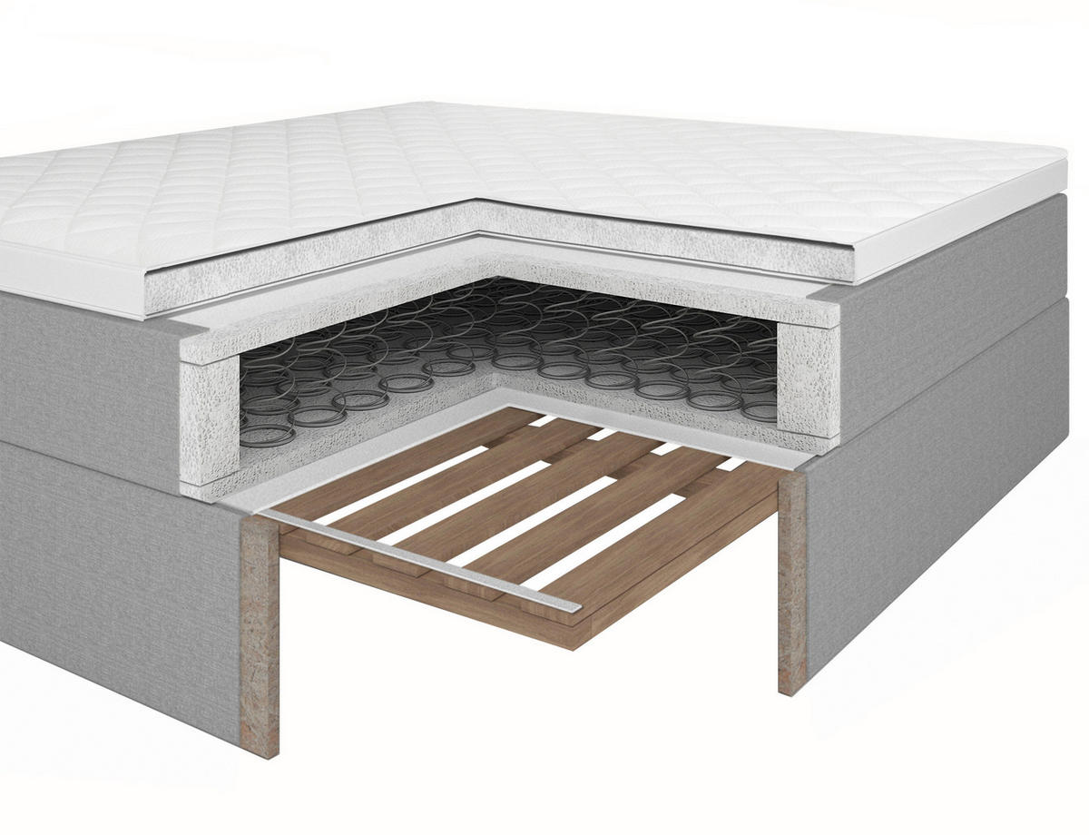 BOXBETT 120/200 cm  in Sandfarben  - Sandfarben/Schwarz, KONVENTIONELL, Holz/Kunststoff (120/200cm) - P & B